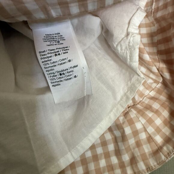 J. Crew Smocked Puff-Sleeve Cotton Poplin Gingham Dress Extra Large Pockets - Picture 11 of 13